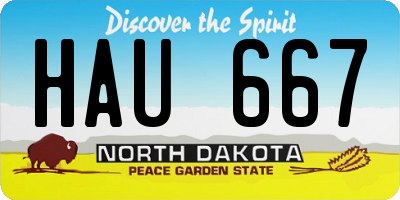 ND license plate HAU667