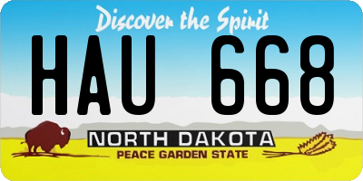 ND license plate HAU668
