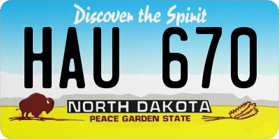 ND license plate HAU670