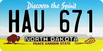 ND license plate HAU671