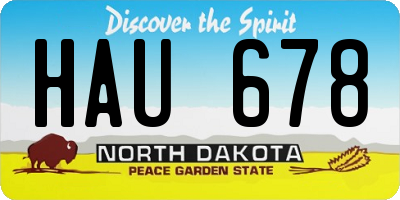 ND license plate HAU678