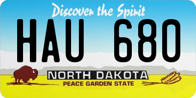 ND license plate HAU680