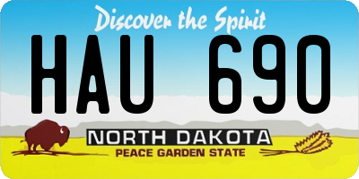 ND license plate HAU690