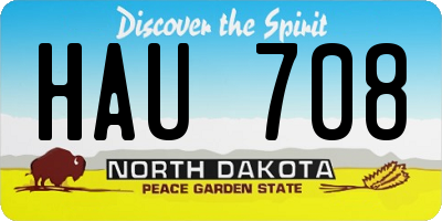 ND license plate HAU708