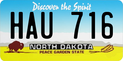 ND license plate HAU716