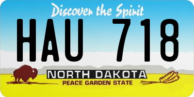 ND license plate HAU718