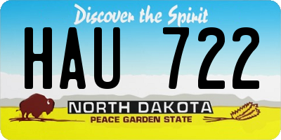 ND license plate HAU722
