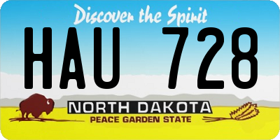 ND license plate HAU728