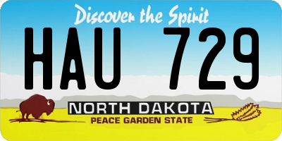 ND license plate HAU729