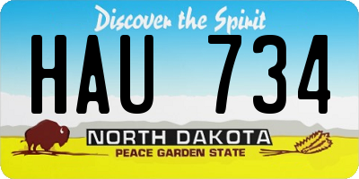 ND license plate HAU734