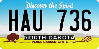 ND license plate HAU736