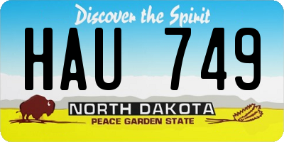 ND license plate HAU749
