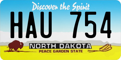 ND license plate HAU754