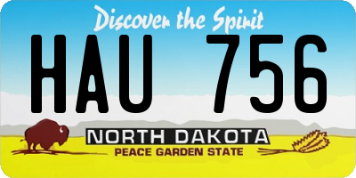 ND license plate HAU756
