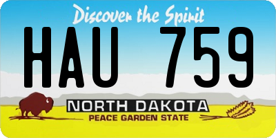 ND license plate HAU759