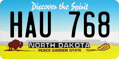 ND license plate HAU768
