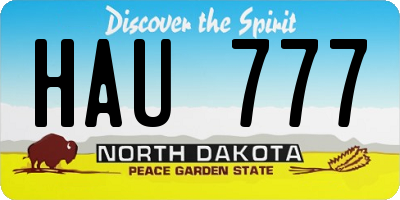 ND license plate HAU777