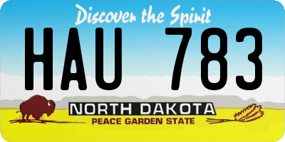 ND license plate HAU783