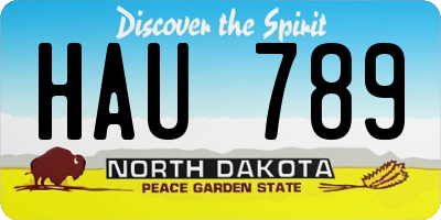 ND license plate HAU789