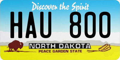 ND license plate HAU800