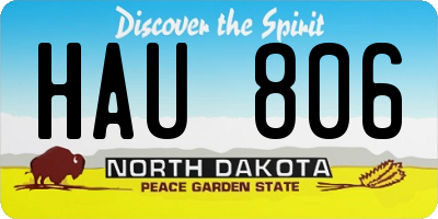 ND license plate HAU806