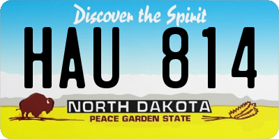 ND license plate HAU814