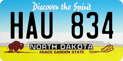 ND license plate HAU834