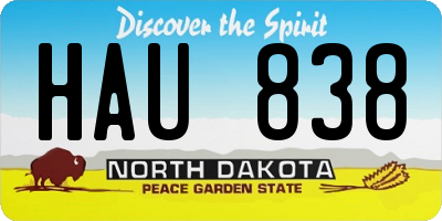 ND license plate HAU838