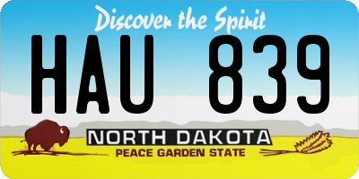 ND license plate HAU839