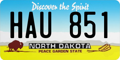 ND license plate HAU851