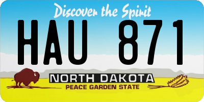 ND license plate HAU871