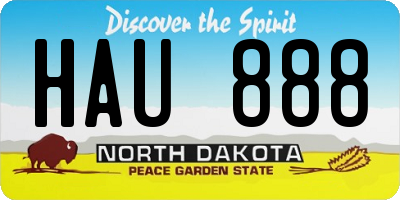 ND license plate HAU888