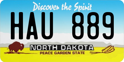 ND license plate HAU889