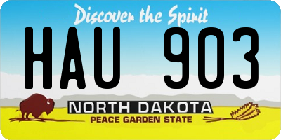 ND license plate HAU903