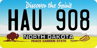 ND license plate HAU908