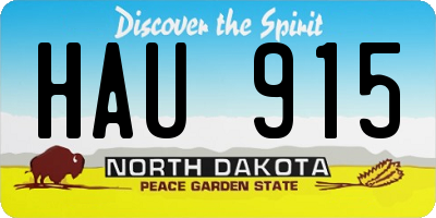 ND license plate HAU915