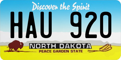 ND license plate HAU920