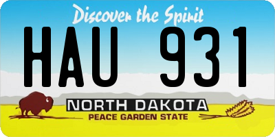 ND license plate HAU931