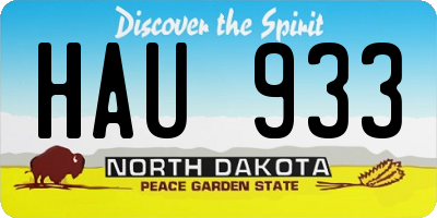 ND license plate HAU933