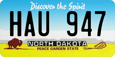 ND license plate HAU947