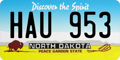 ND license plate HAU953