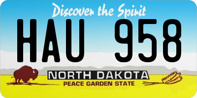 ND license plate HAU958