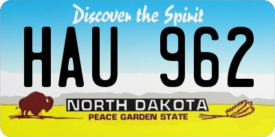 ND license plate HAU962