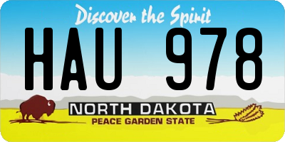 ND license plate HAU978