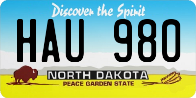 ND license plate HAU980