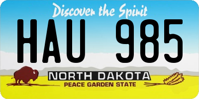 ND license plate HAU985