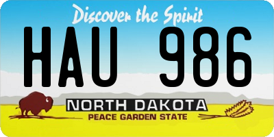 ND license plate HAU986