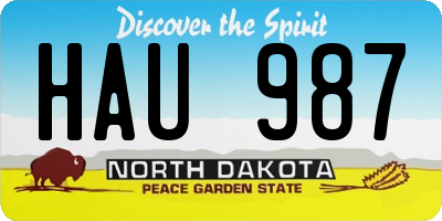ND license plate HAU987