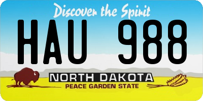 ND license plate HAU988