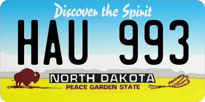 ND license plate HAU993